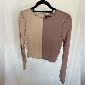 Blocked Colored Crop Long sleeve